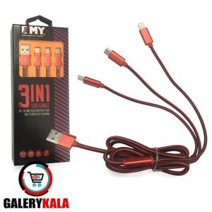 کابل تبدیل USB به لایتنینگ/microUSB امی مدل MY-447 طول 1.2 متر