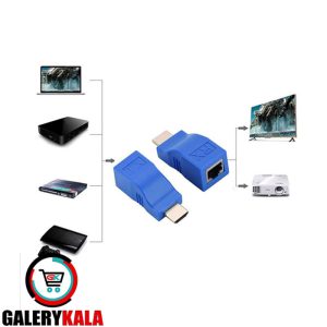 مبدیل افزایش طول HDMI توسط کابل شبکه تا ۳۰ متر HD