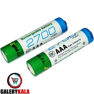باتری نیم قلمی شارژی دیجیتال سی اف ال مدل 2700 بسته دو عددی